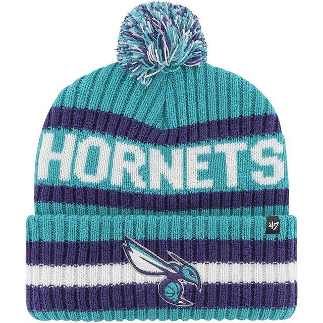 Mens 47 Teal Charlotte Hornets Bering Cuffed Knit Hat with Pom Product Image