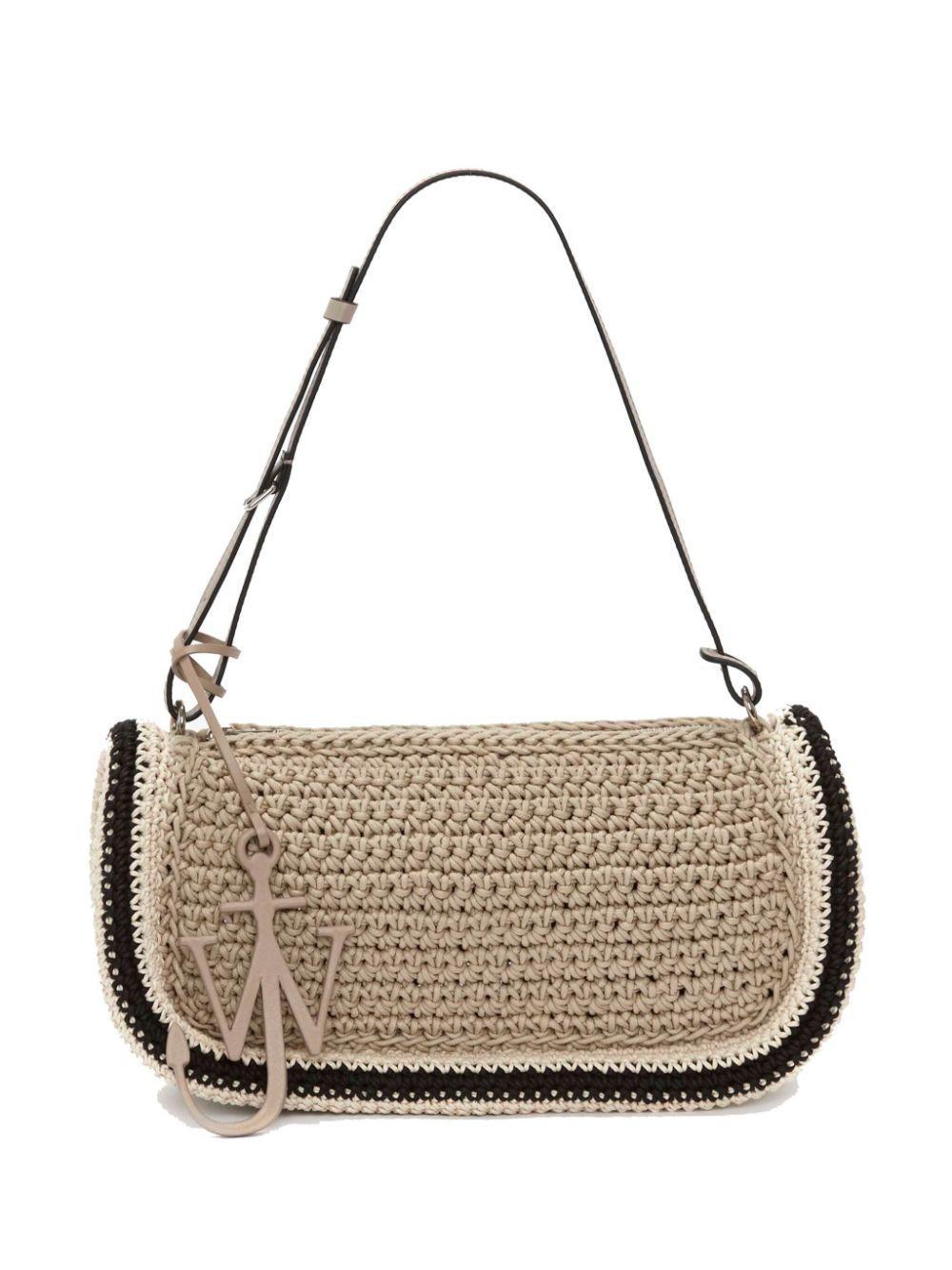 JW ANDERSON Bumper Crochet Shoulder Bag In Grey Product Image