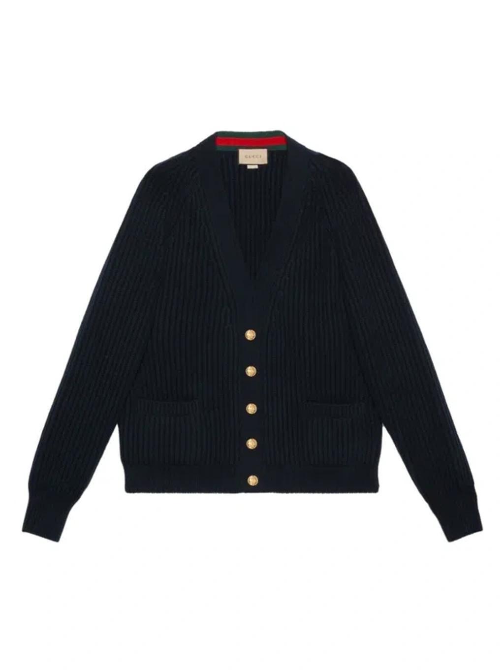 Women's Wool And Cashmere Cardigan In Blue product image