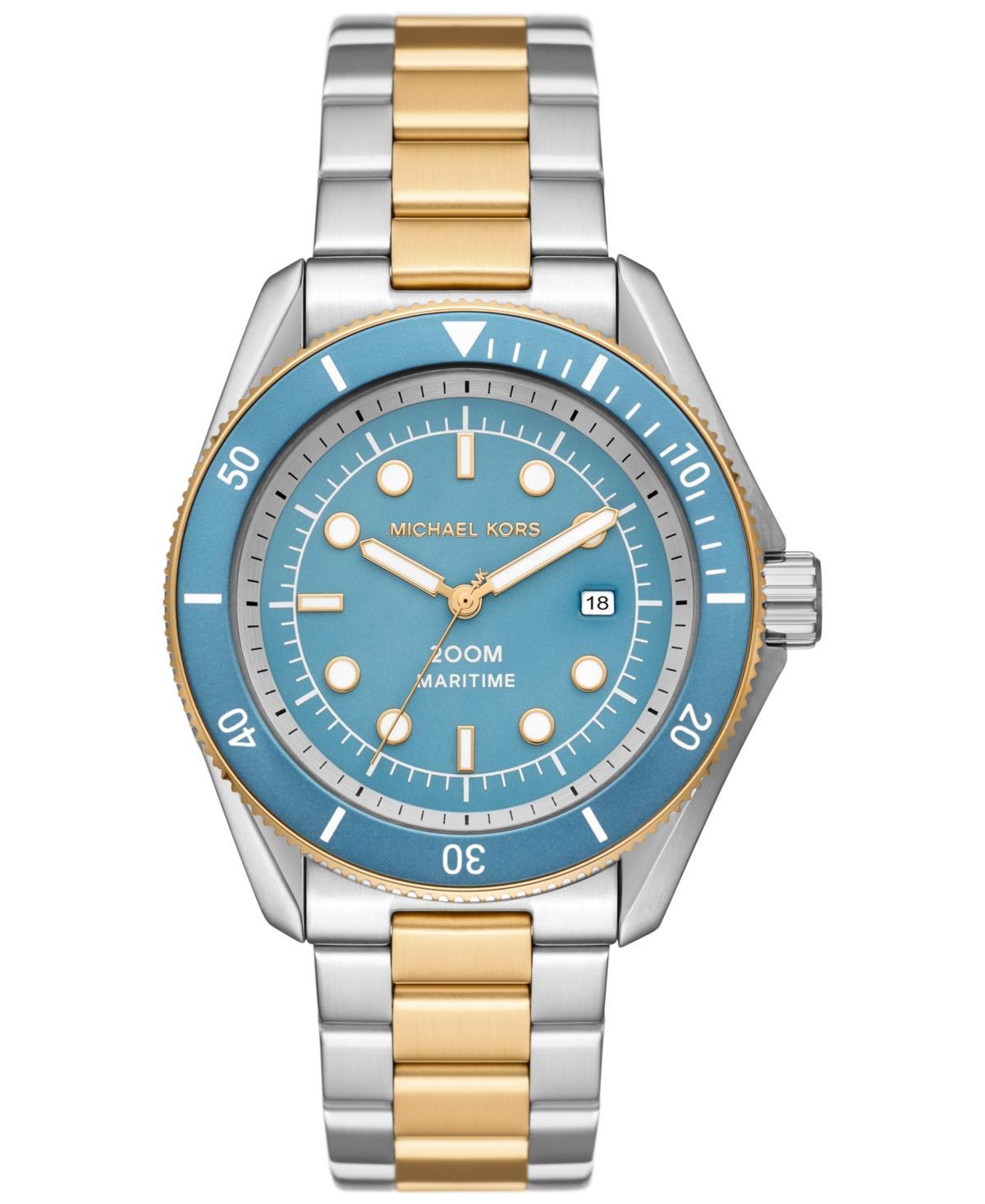 Michael Kors Mens Maritime Three-Hand Two-Tone Stainless Steel Watch 42mm Product Image