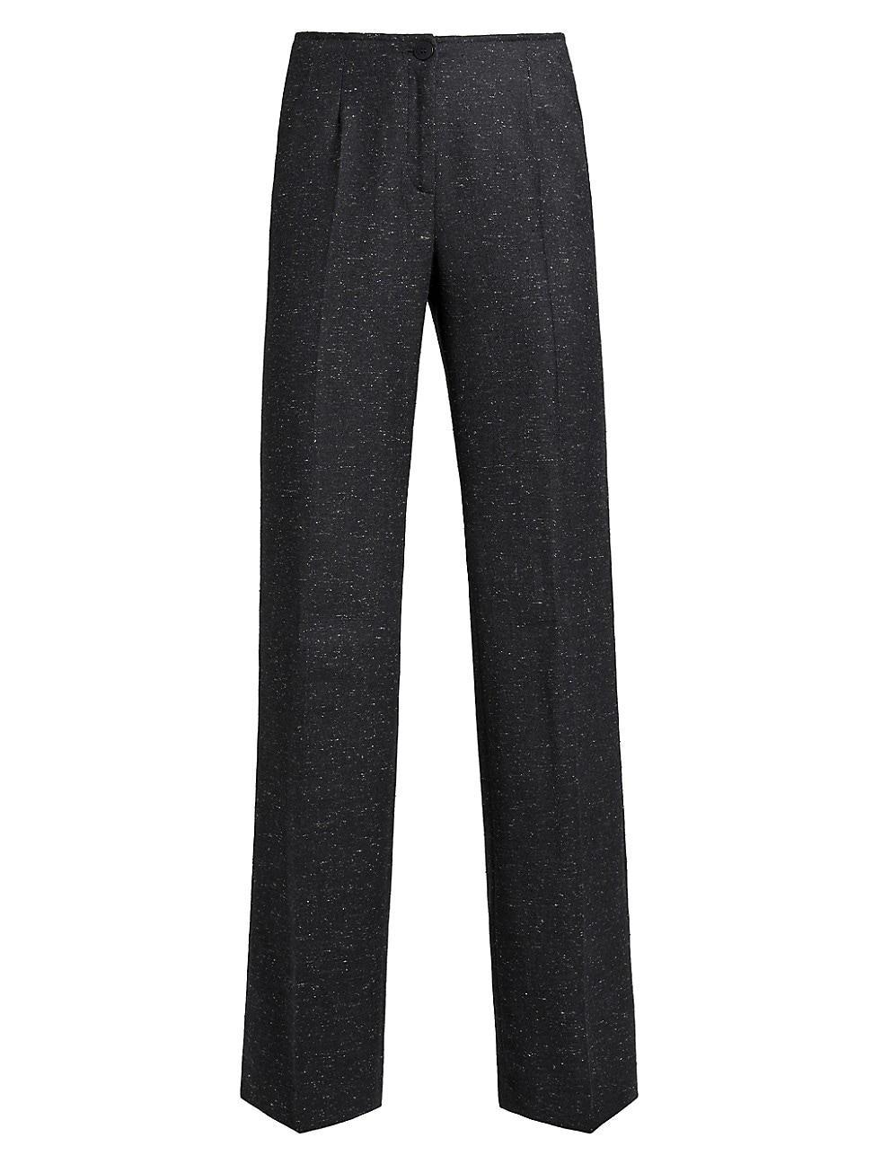 Womens Wool-Blend Straight-Leg Pants Product Image