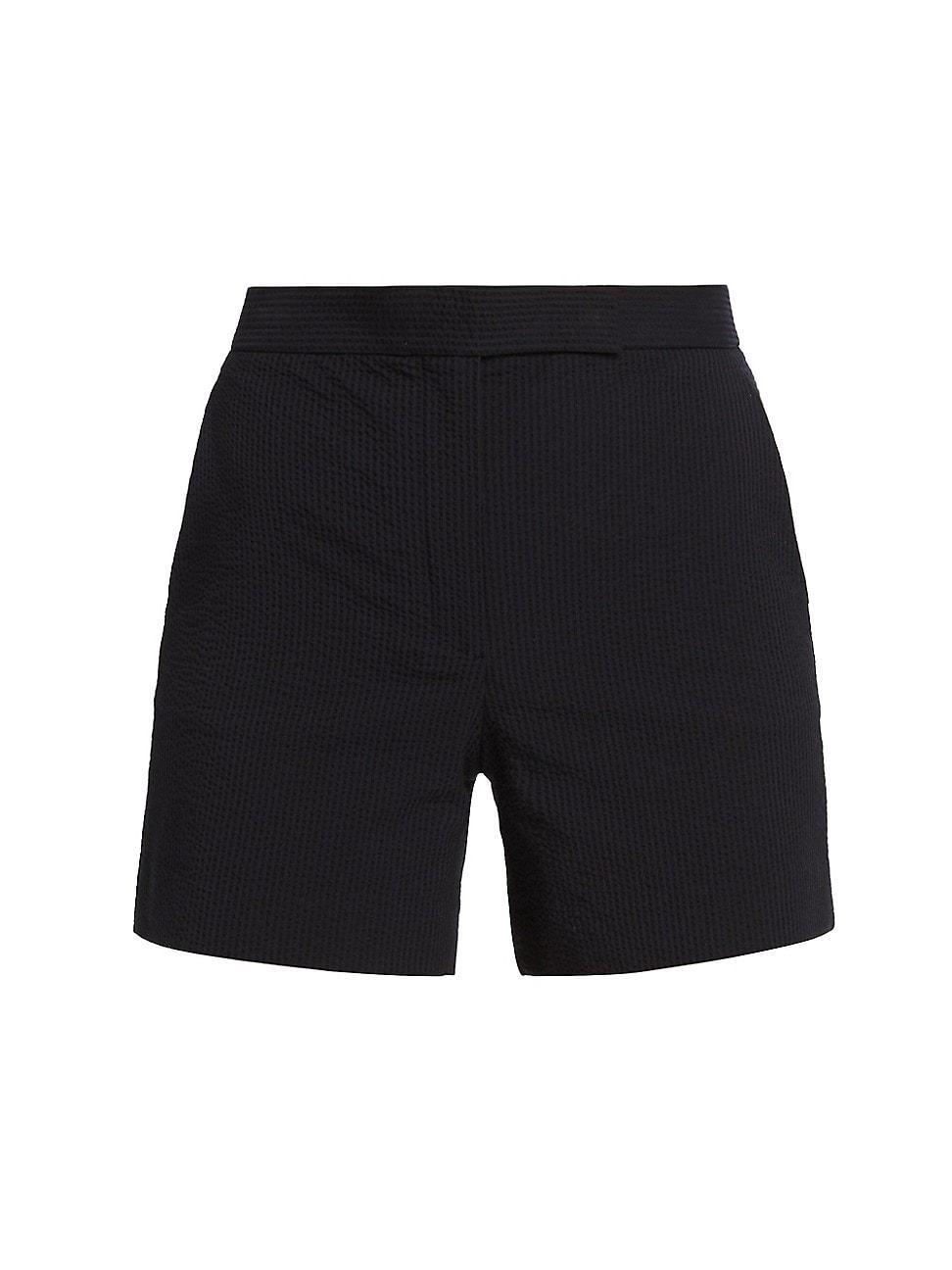 Womens Seersucker Cotton-Blend Shorts Product Image