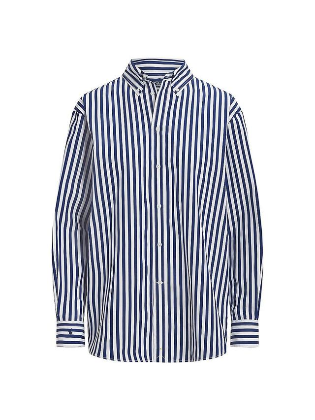 Womens Striped Button-Up Shirt Product Image