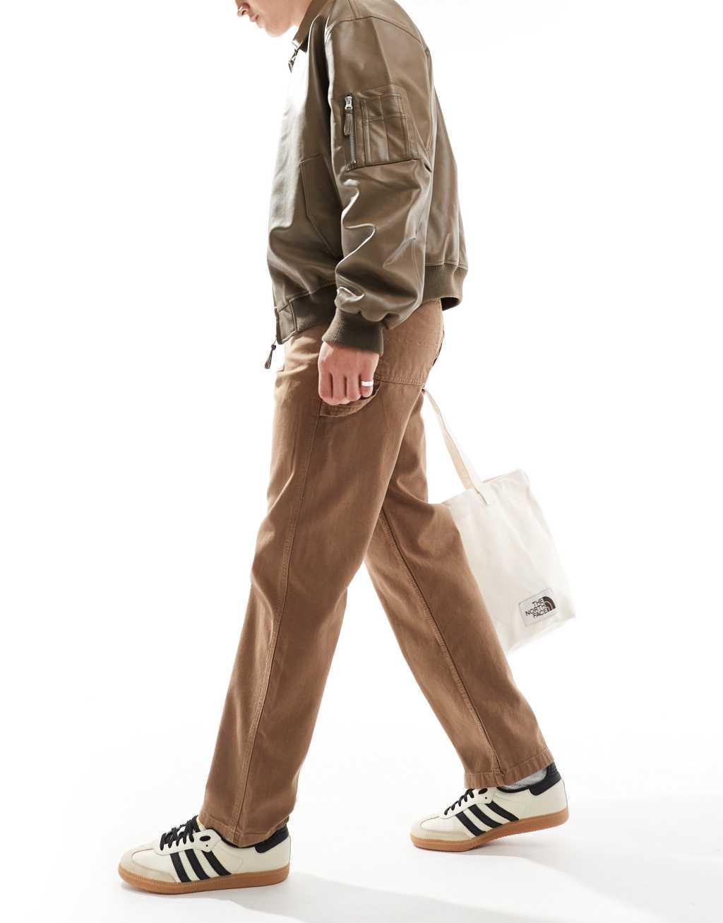 Jack & Jones eddie carpenter pants in washed brown  Product Image