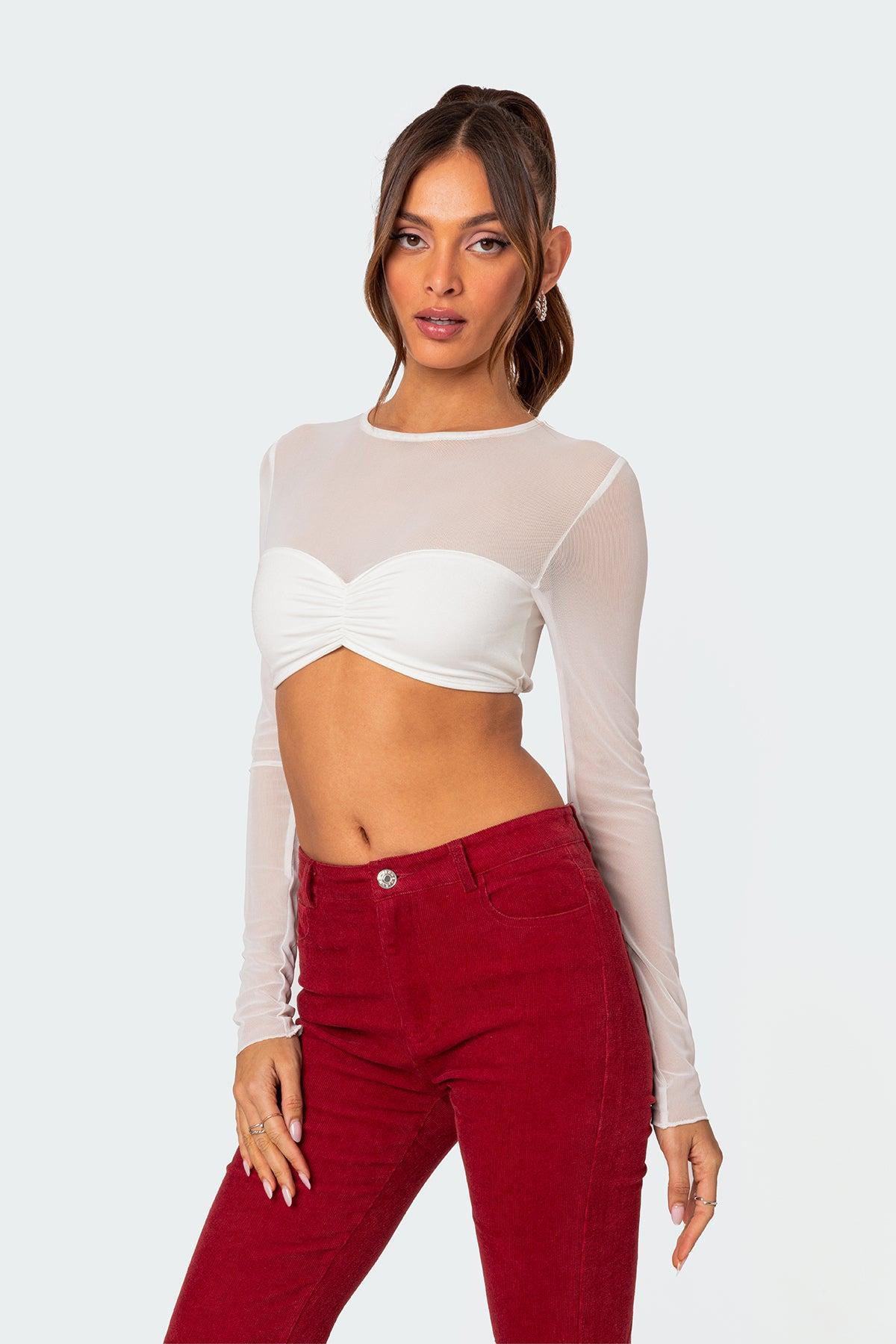 Night Out Sheer Crop Top Product Image