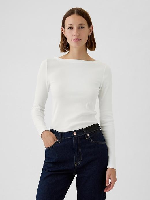 Modern Rib Boatneck T-Shirt Product Image