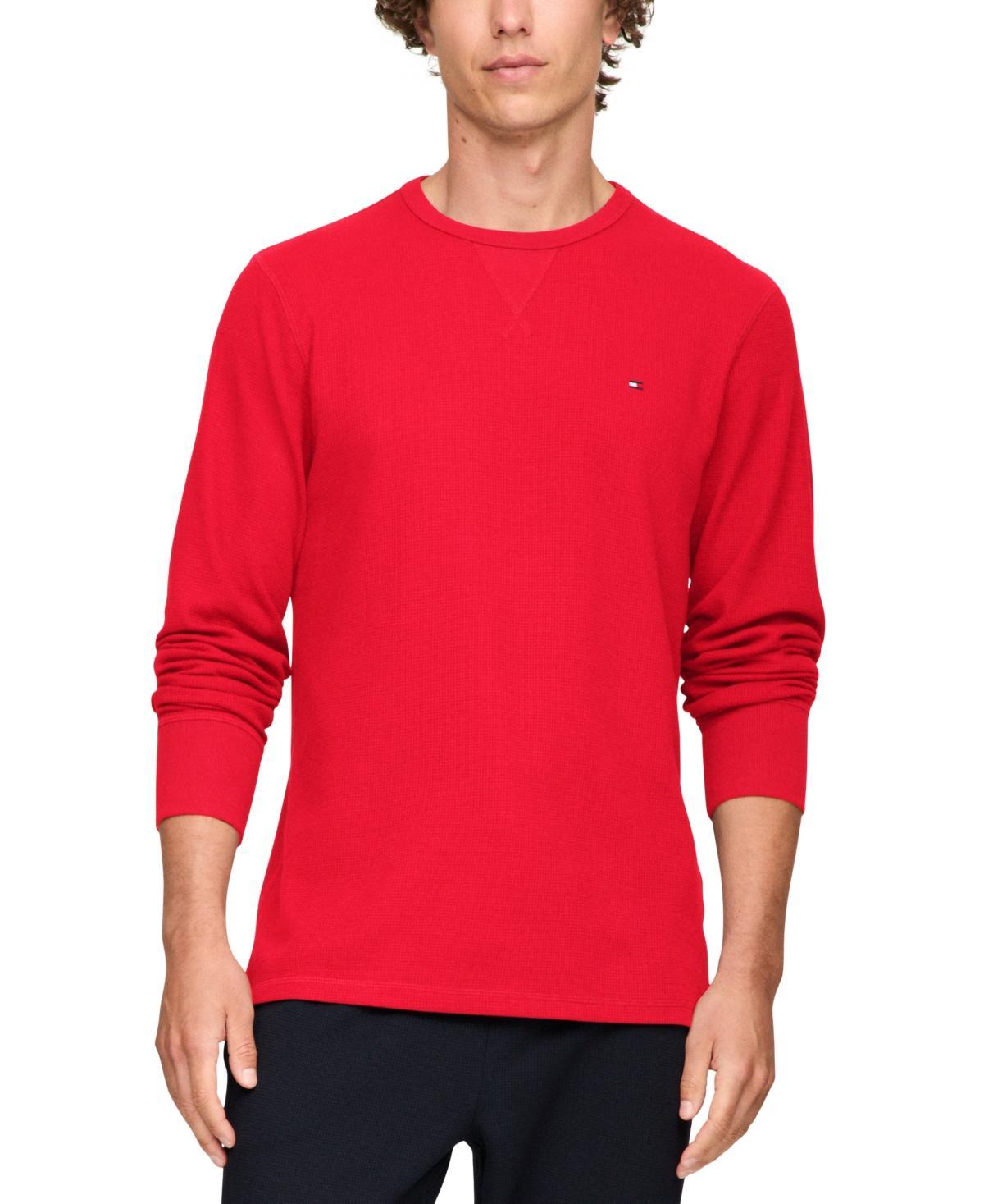 Tommy Hilfiger Waffle Sleep Long Sleeve Crew Neck (Deep Blue) Men's Pajama Product Image