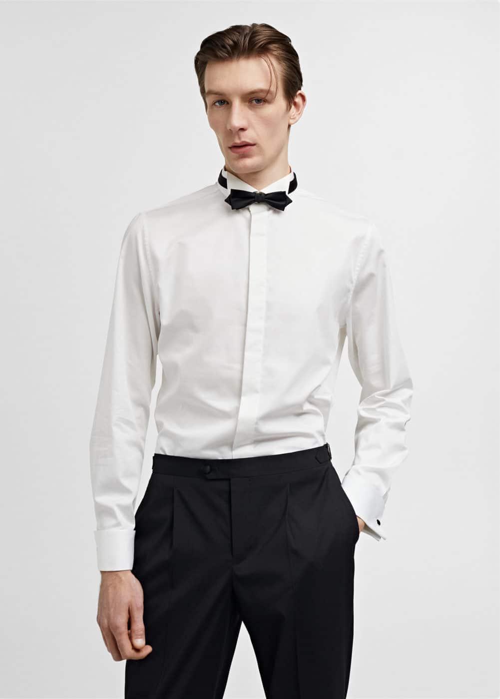 MANGO MAN - Slim-fit tuxedo shirt whiteMen Product Image