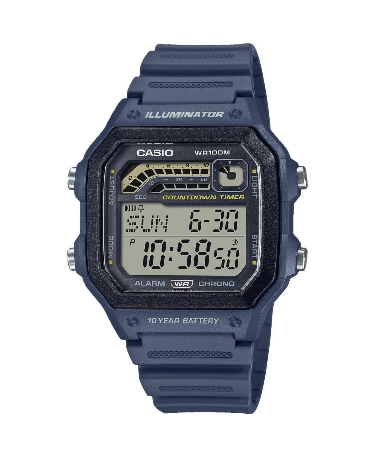 Casio Mens Digital Blue Resin Watch 42.1mm, WS1600H-2AV - Blue Product Image