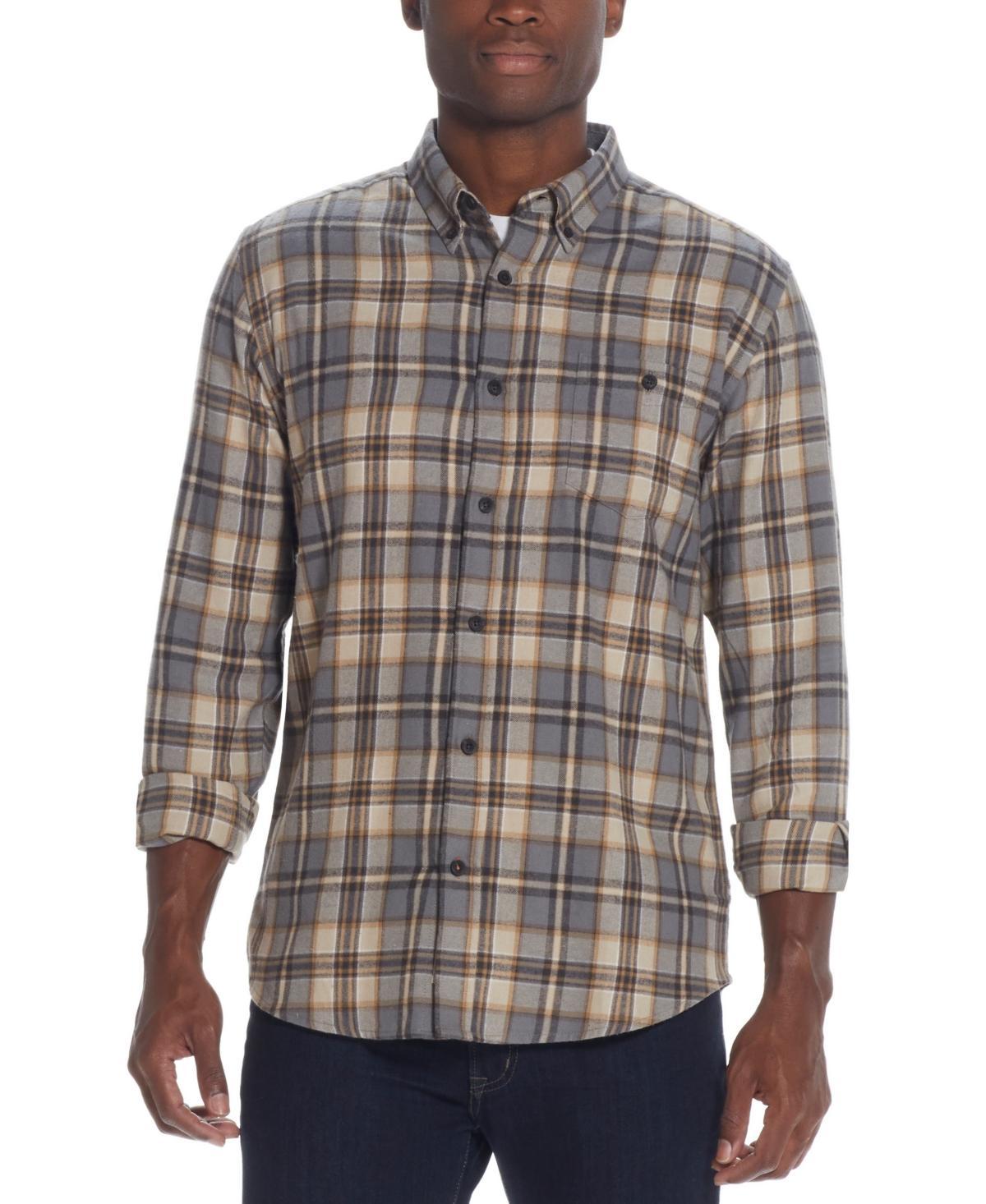 Weatherproof Vintage Mens Regular-Fit Plaid Button-Down Flannel Shirt Product Image