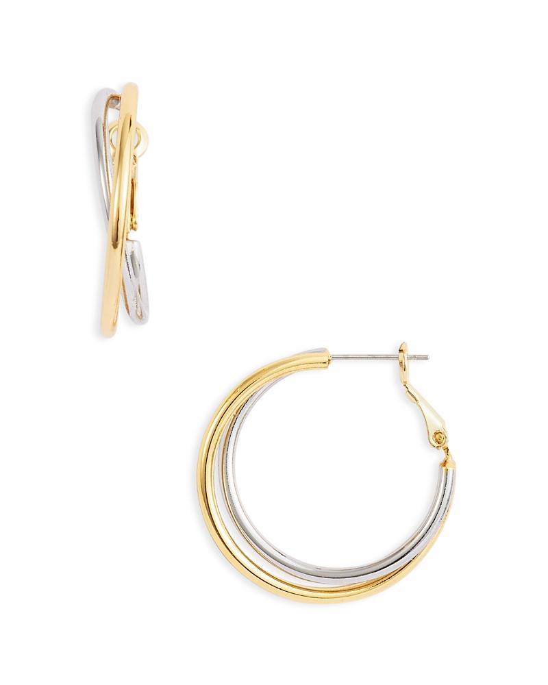 Womens Two-Tone Silvertone & 14K Gold-Plated Twist Hoop Earrings Product Image