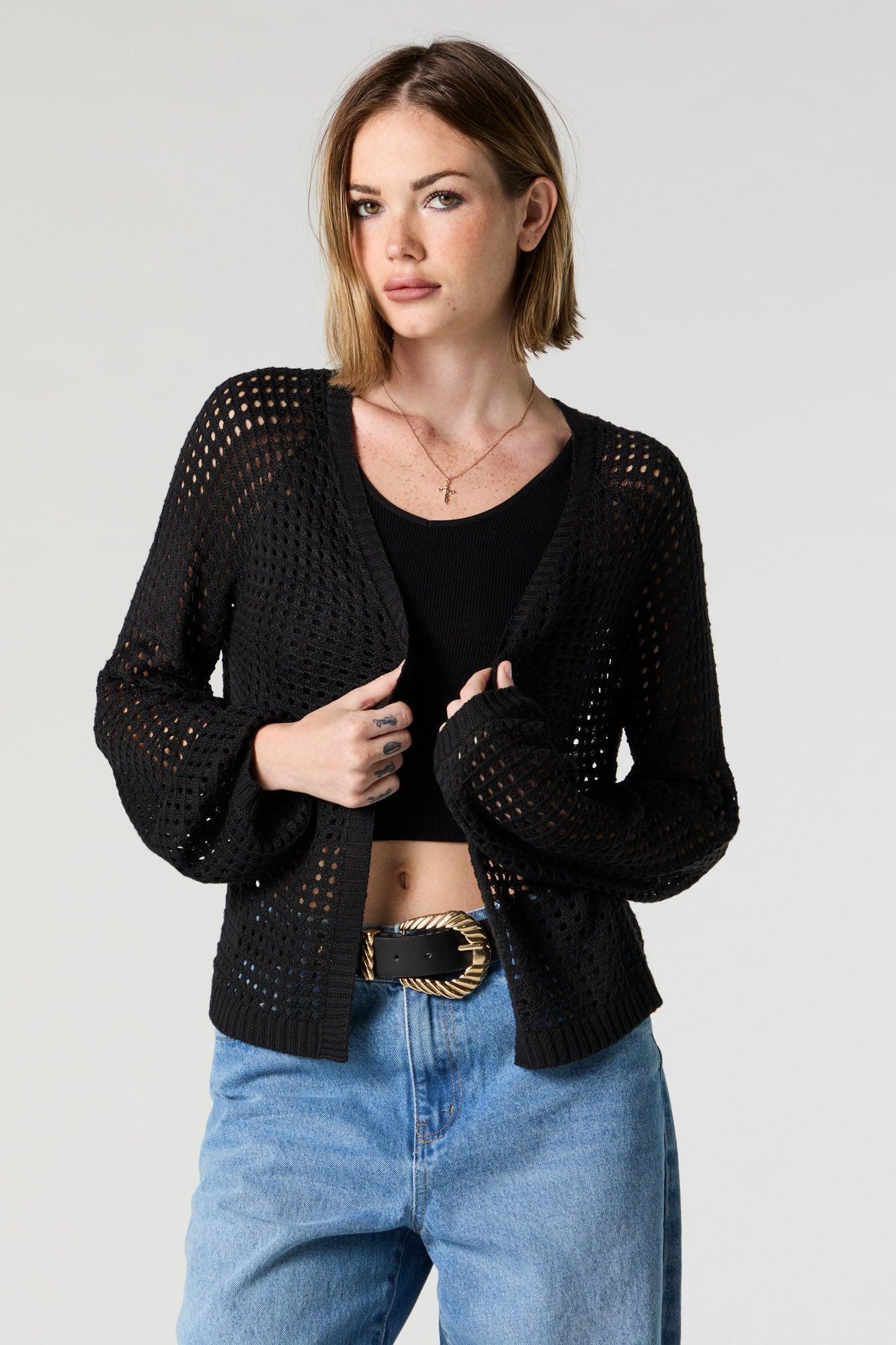 Open Knit Cardigan Female Product Image