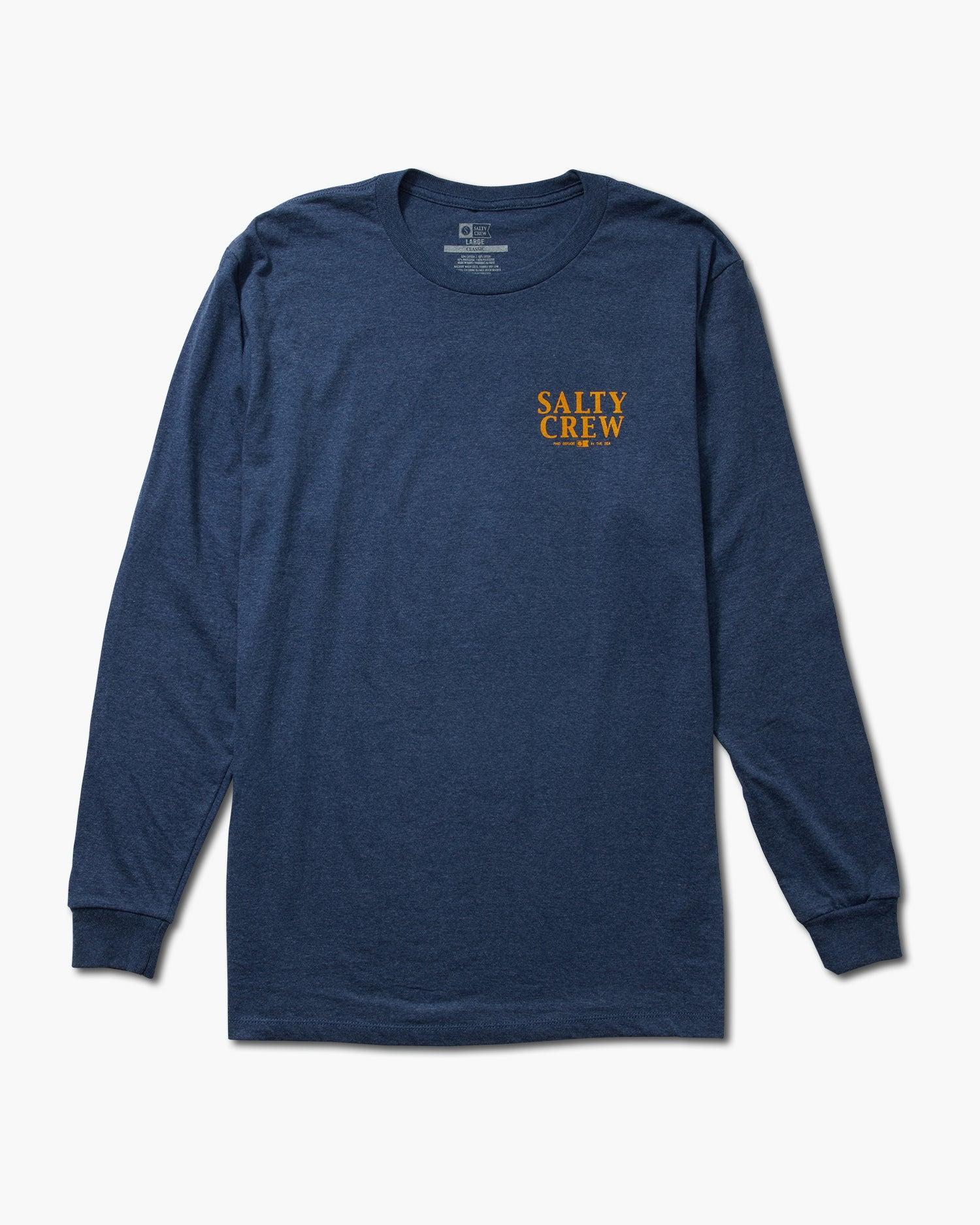 Yellowfin Navy Heather L/S Classic Tee Male Product Image