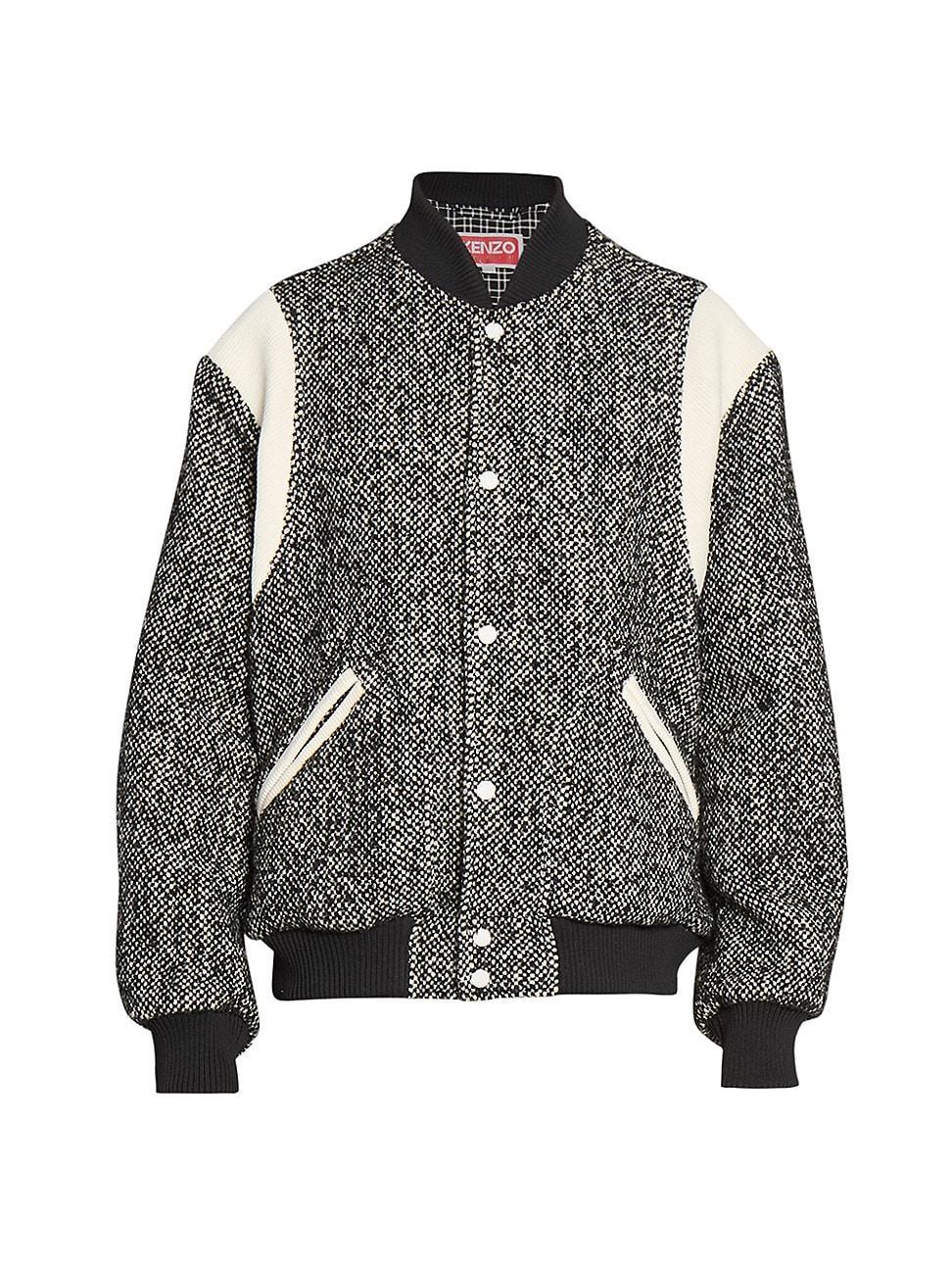 Mens Wool-Blend Varsity Bomber Jacket Product Image