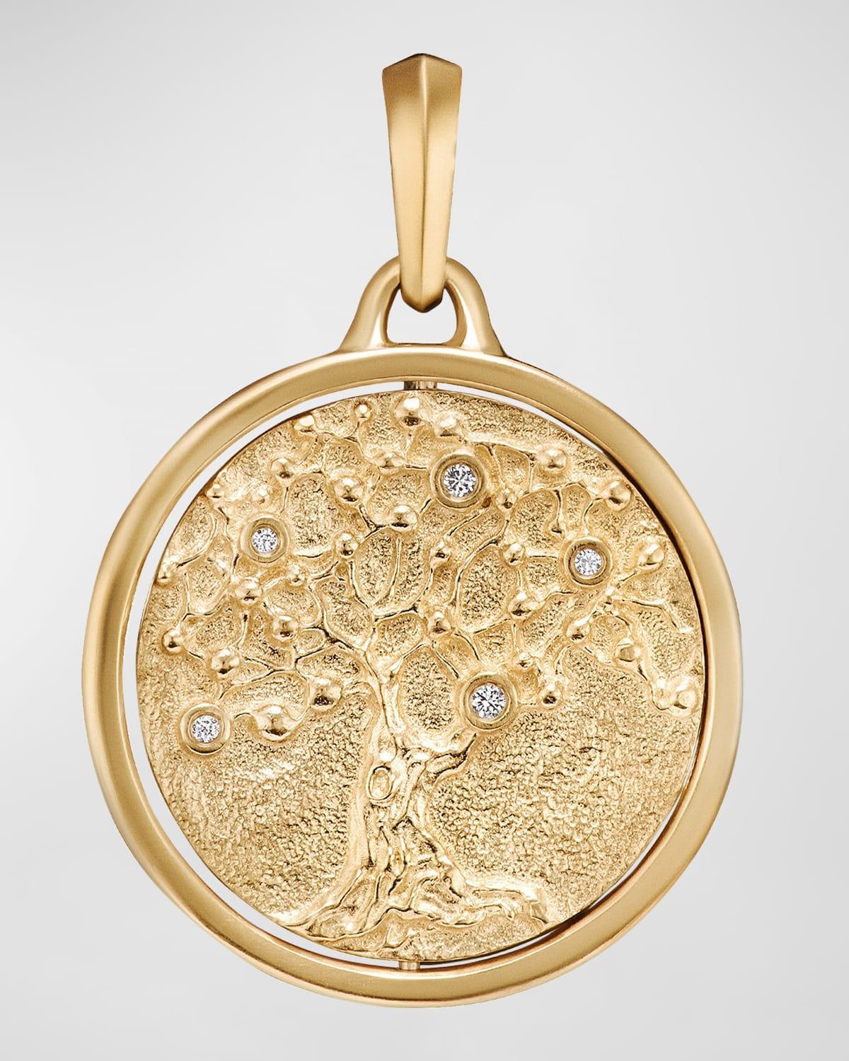 Mens Life and Death Duality Amulet in 18K Yellow Gold Product Image