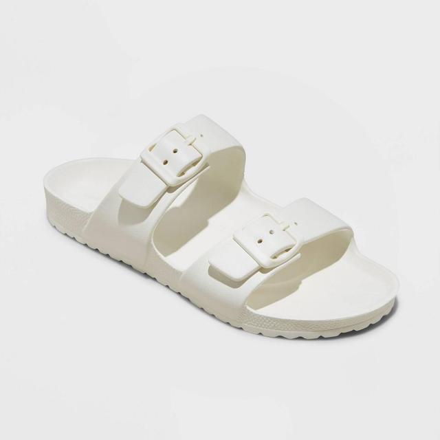 Mens Carson Two Band Slide Sandals - Goodfellow & Co Ecru 8, White Product Image