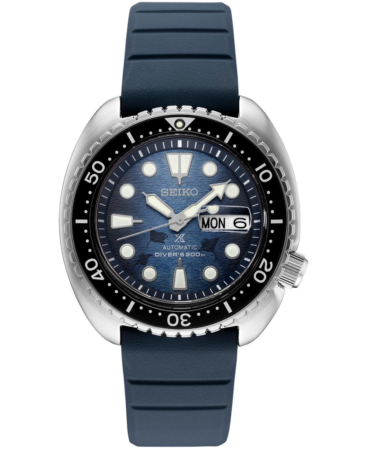 Seiko Mens Automatic Prospex Diver Dark Blue Silicone Strap Watch 45mm Product Image