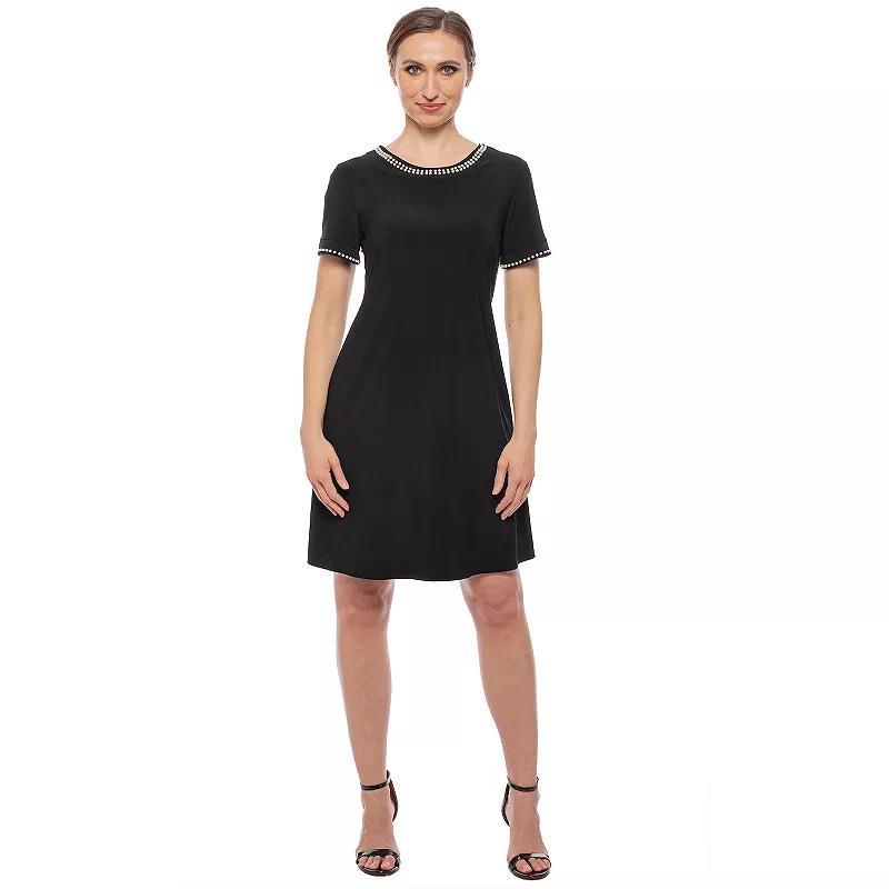 Womens Tash + Sophie Beaded Short Sleeve Dress Product Image