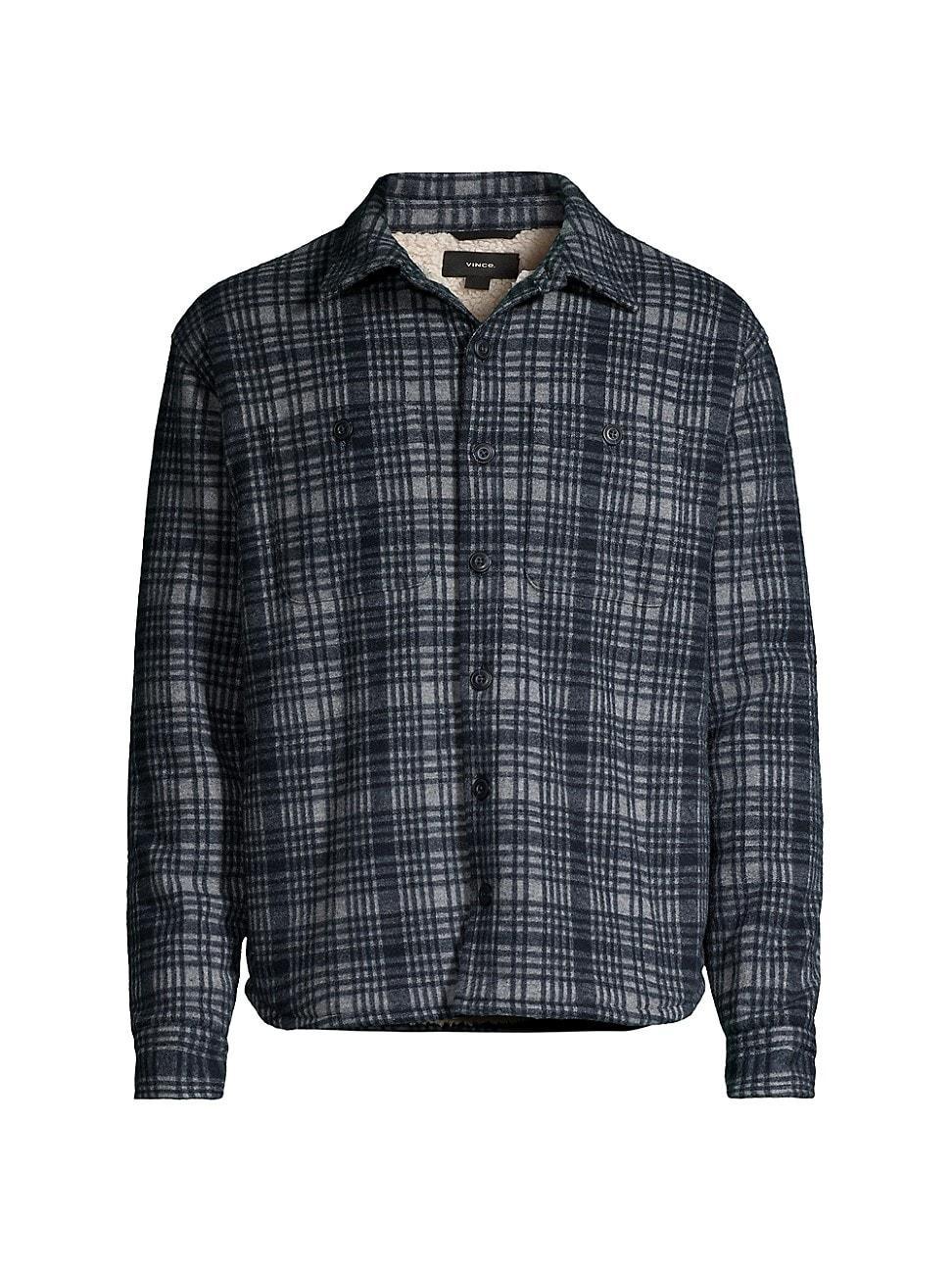 Vince Plaid Fleece Lined Shirt Jacket Product Image