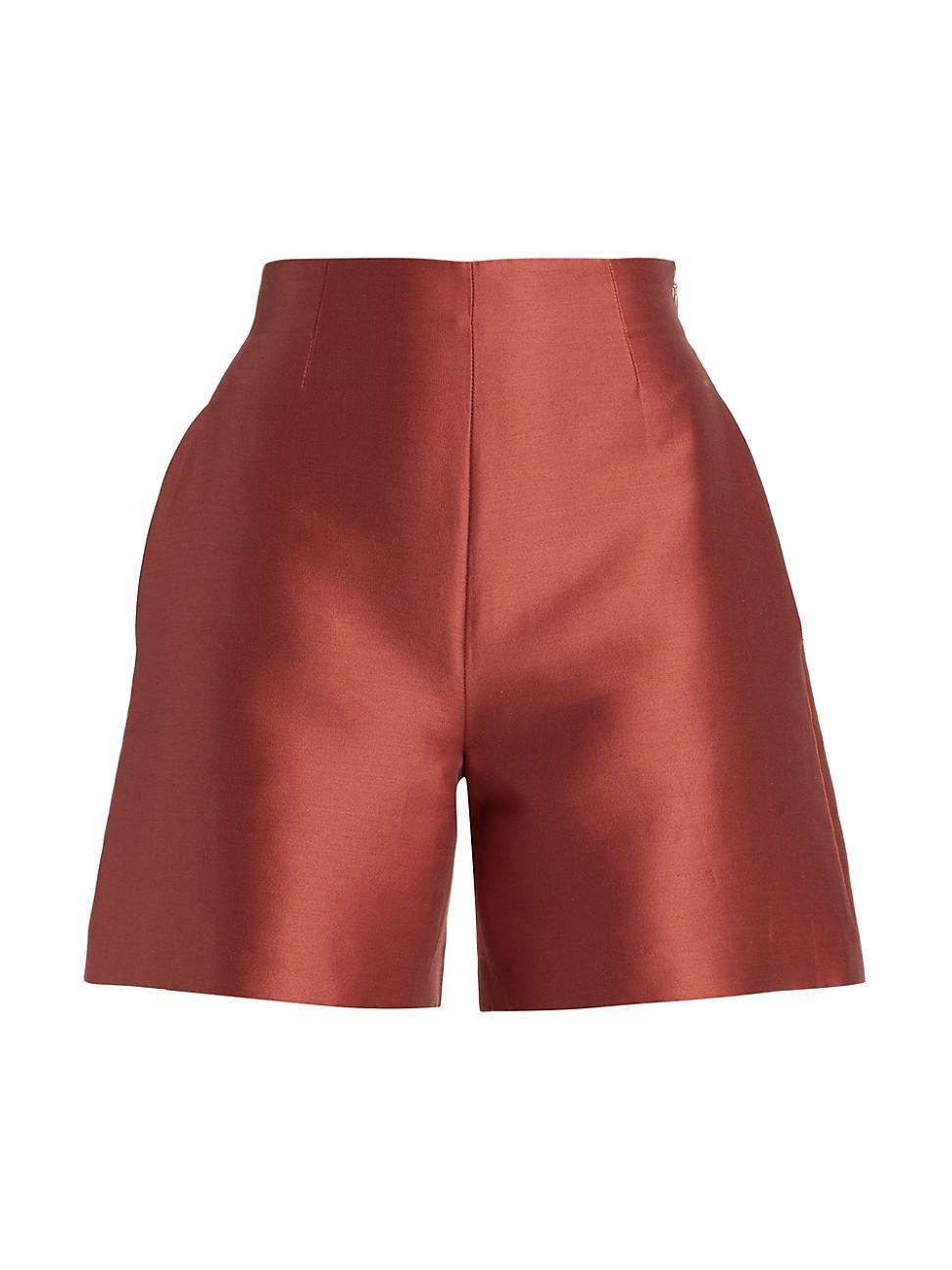 Womens Silk-Wool High-Rise Shorts Product Image