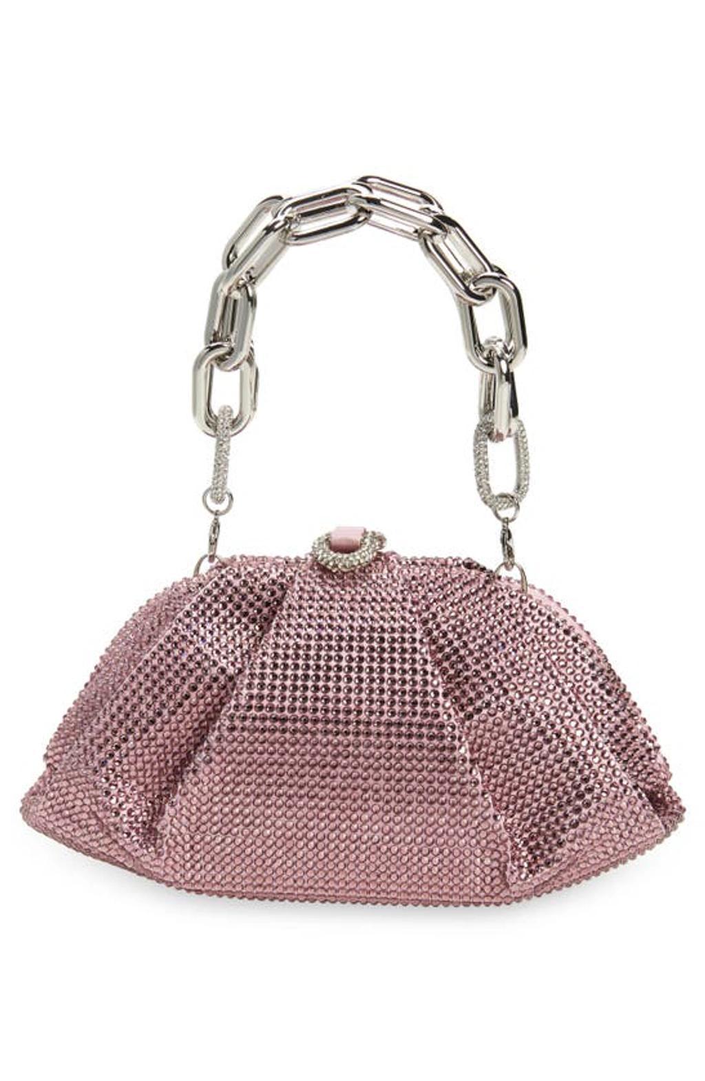 JUDITH LEIBER Gemma Crystal Clutch In Silver Light Amethyst Product Image