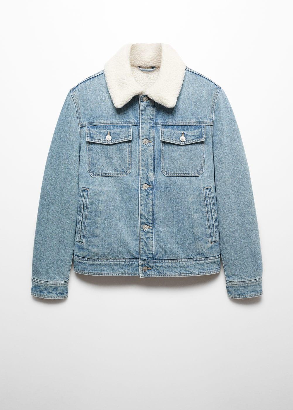 MANGO MAN - Shearling denim jacket medium vintage blueMen Product Image