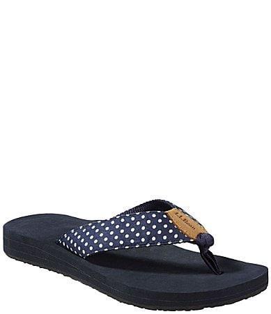 L.L.Bean Womens Classic Maine Isle Dotted Flip Flops Product Image