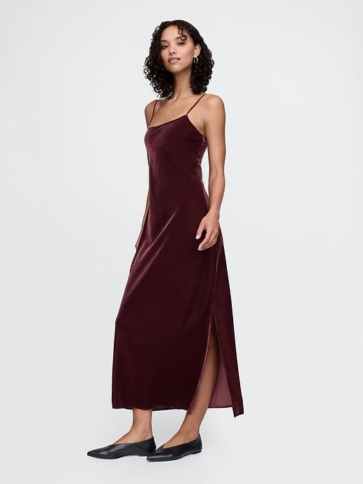 Recycled Velvet Maxi Slip Dress Product Image