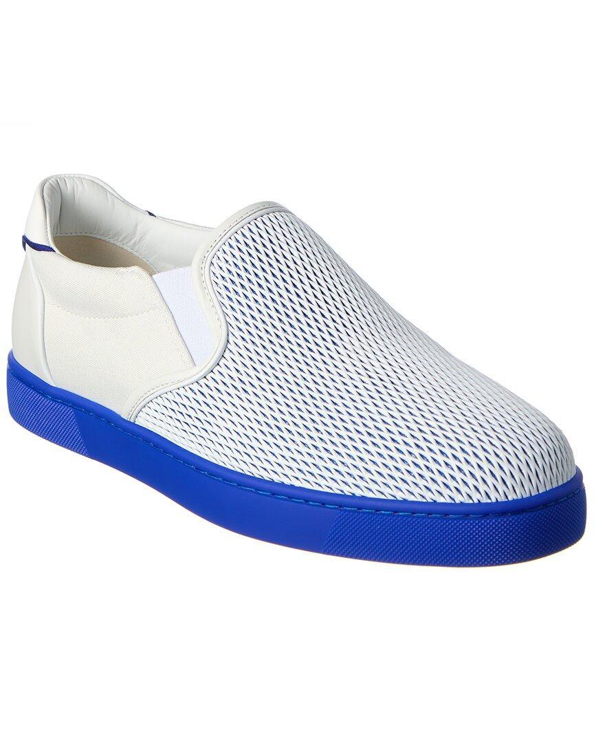 CHRISTIAN LOUBOUTIN Sailor Boat Orlato Canvas & Leather Slip-on Sneaker In White Product Image