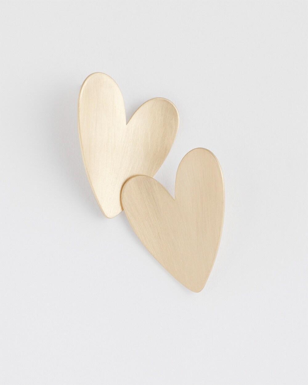 Gold-Tone Stud Heart Earrings Product Image