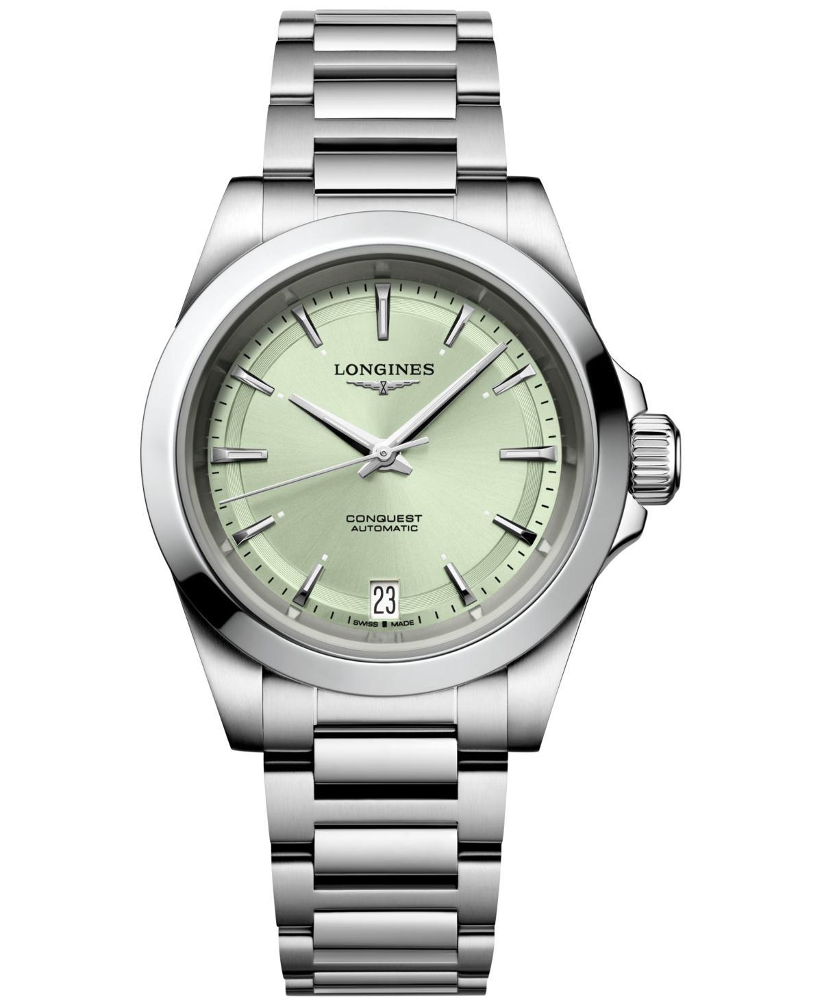 Longines Womens Swiss Automatic Conquest Stainless Steel Bracelet Watch 34mm Product Image