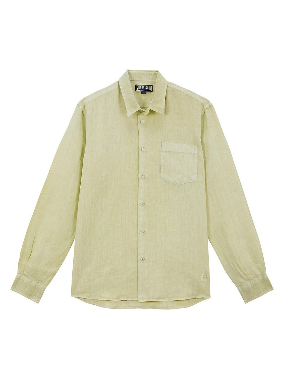 Mens Linen Button-Up Shirt Product Image