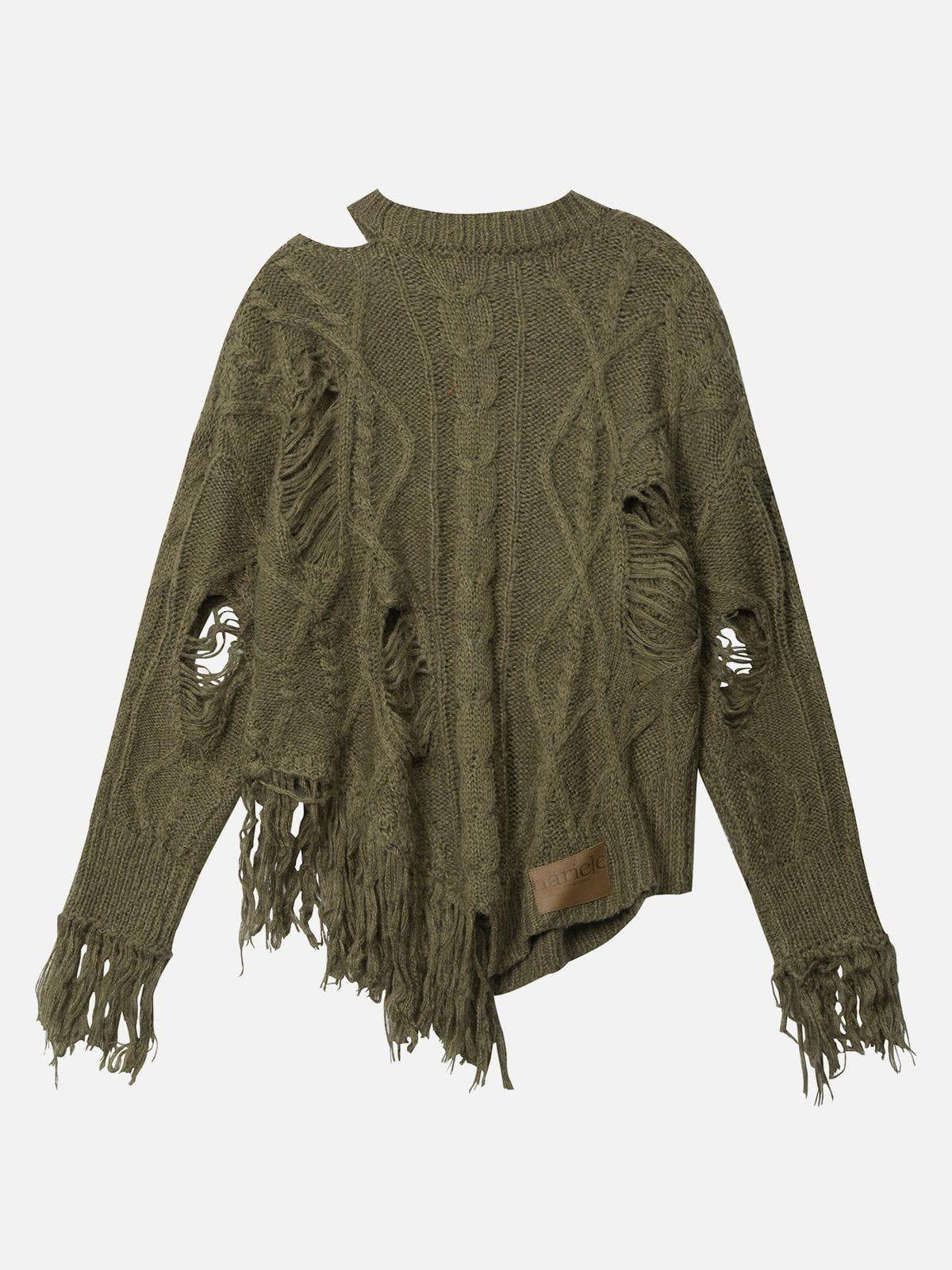 Distressed Fringe Sweater Female Product Image