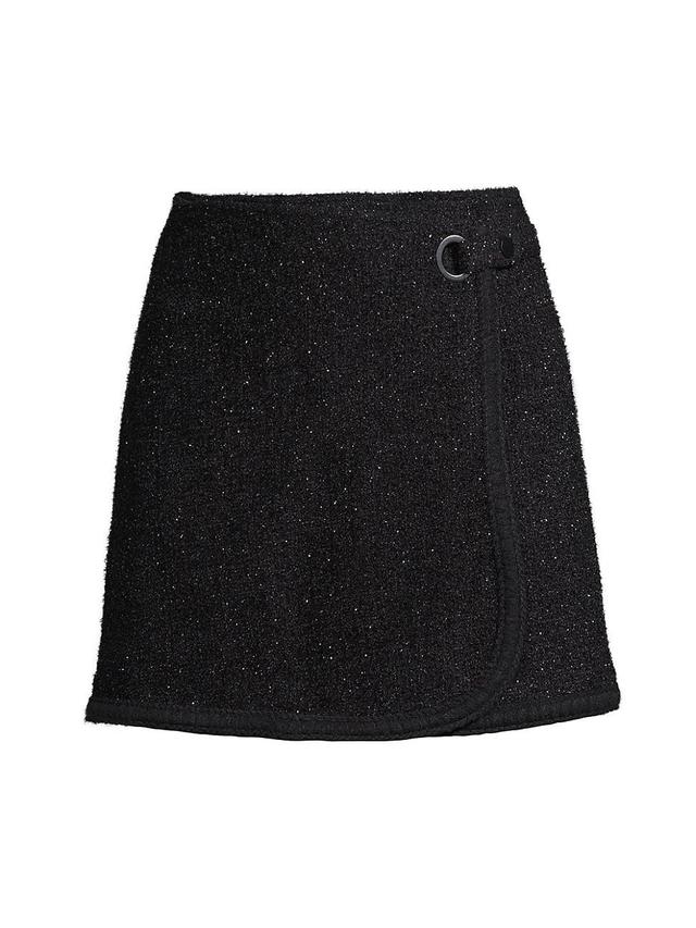 Womens Shimmer Tweed Wrap Miniskirt Product Image