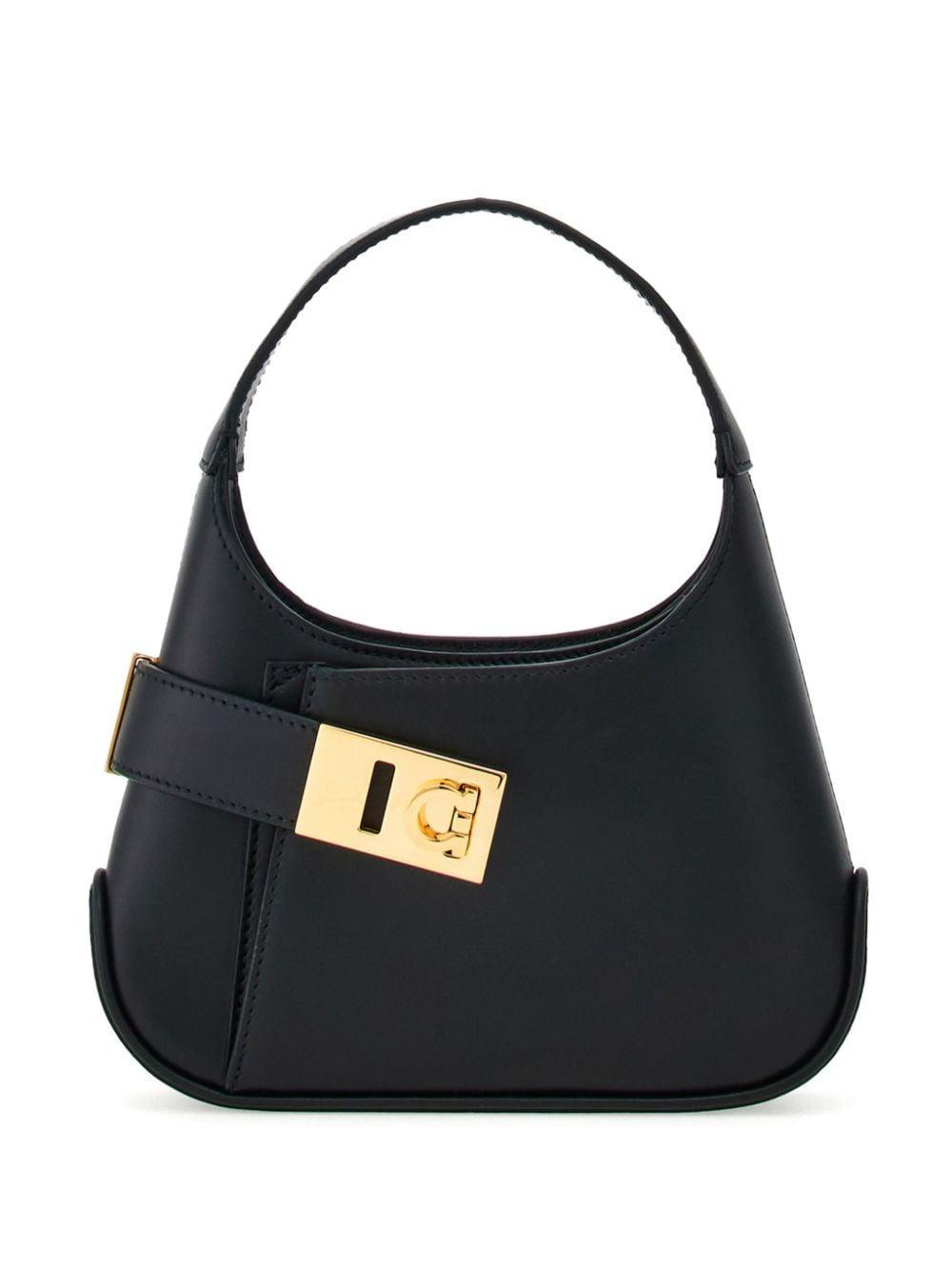 Hobo Gancini-buckle Leather Minibag In Black Product Image