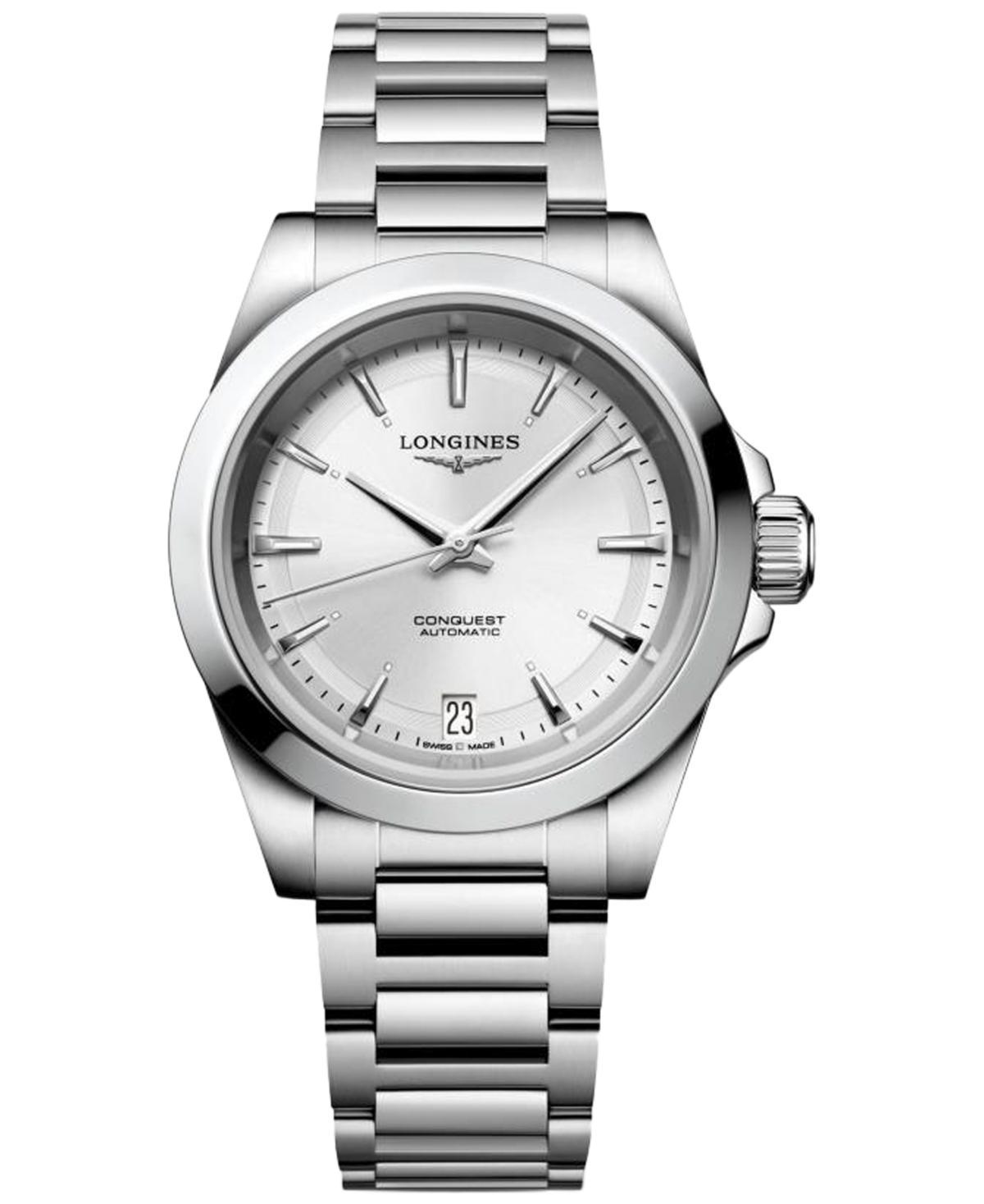 Longines Womens Swiss Automatic Conquest Stainless Steel Bracelet Watch 34mm Product Image