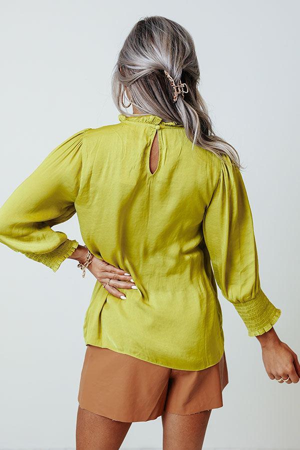 Better In Brooklyn Satin Shift Top In Lime Punch Product Image