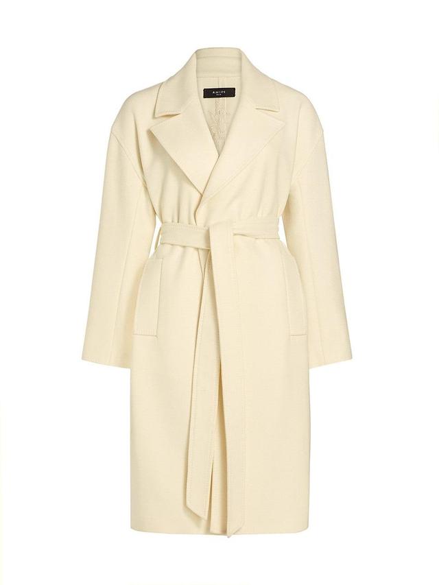 Womens Stacked Wool-Blend Wrap Coat Product Image