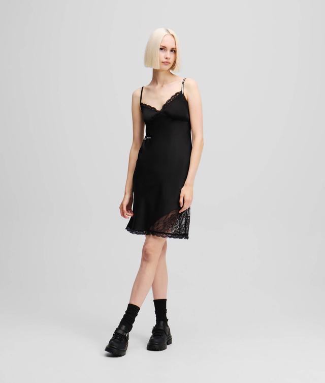 SATIN AND LACE SLIP DRESS Product Image