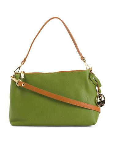 Leather Triple Entry Crossbody for Women Product Image