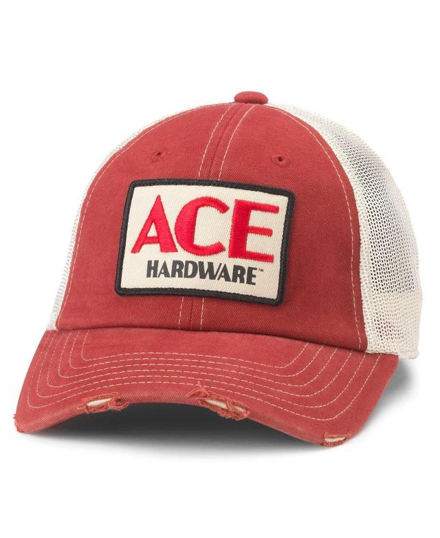 American Needle Mens Red Ace Hardware Orville Adjustable Hat - Red, Natural Product Image