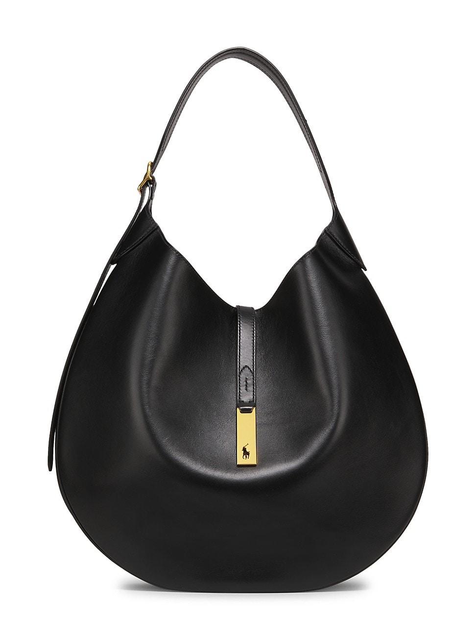 Womens Large Polo ID Leather Shoulder Bag Product Image