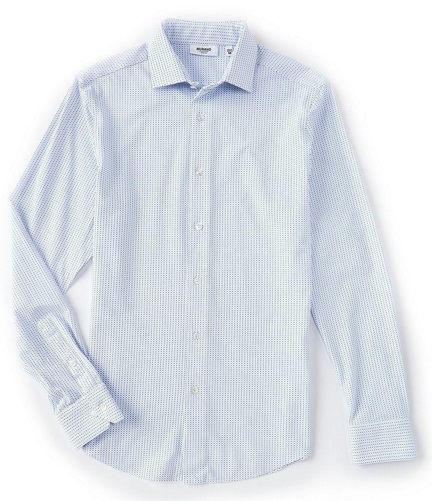 Murano Collezione Canclini Slim-Fit Herringbone Long-Sleeve Techno Woven Shirt Product Image