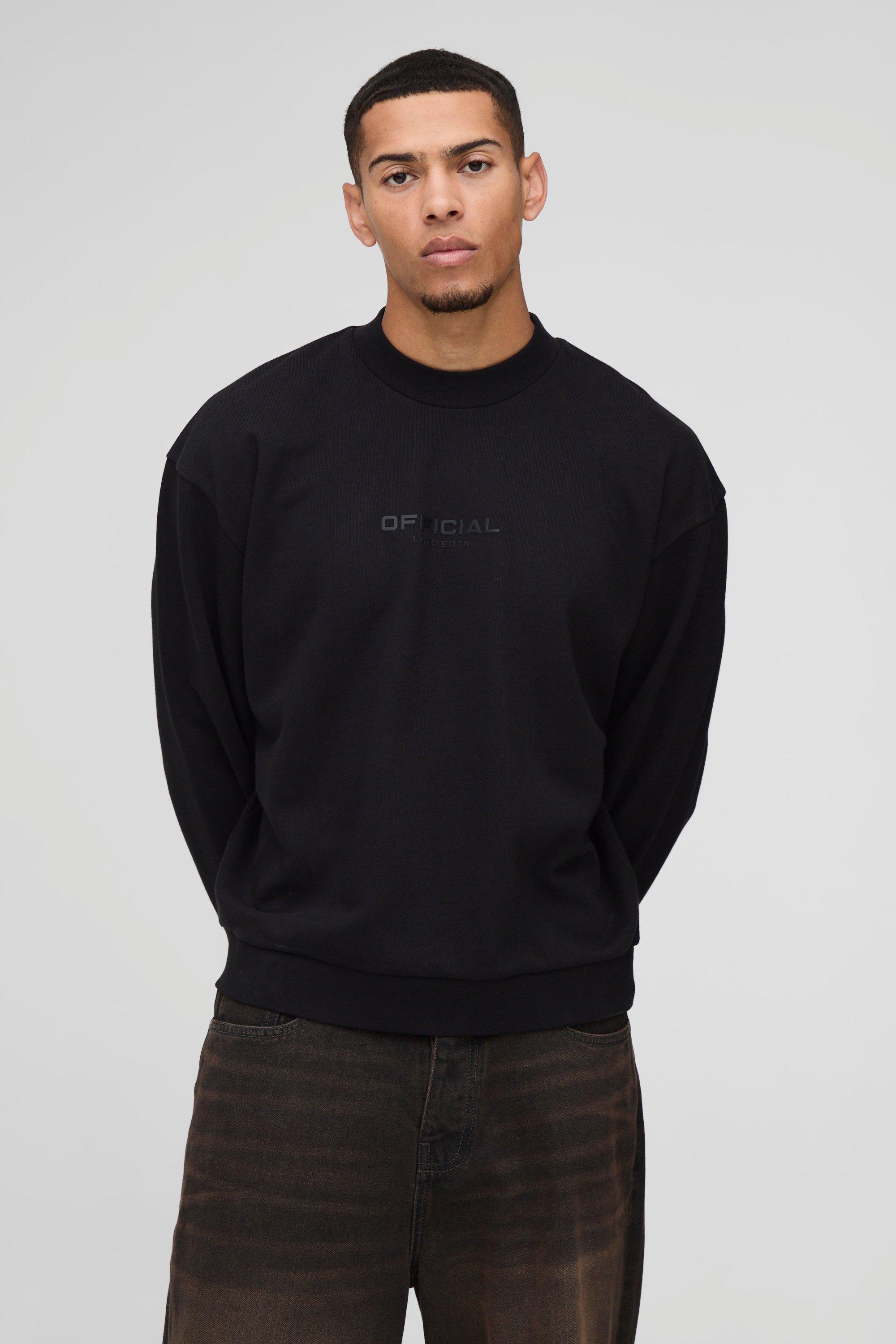 Oversized Boxy Extended Neck Heavyweight Sweatshirt | boohooMAN USA Product Image