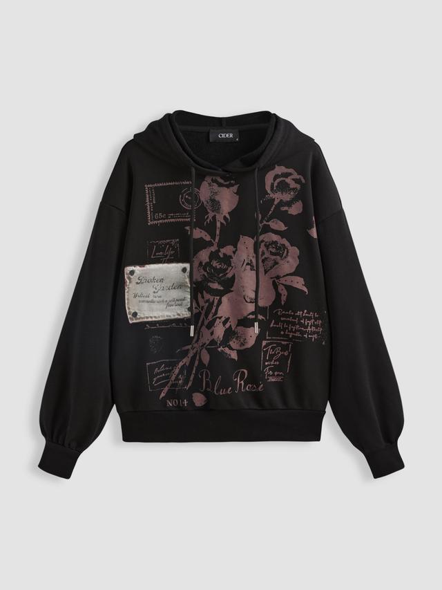 Rose Graphic Hoodie Product Image