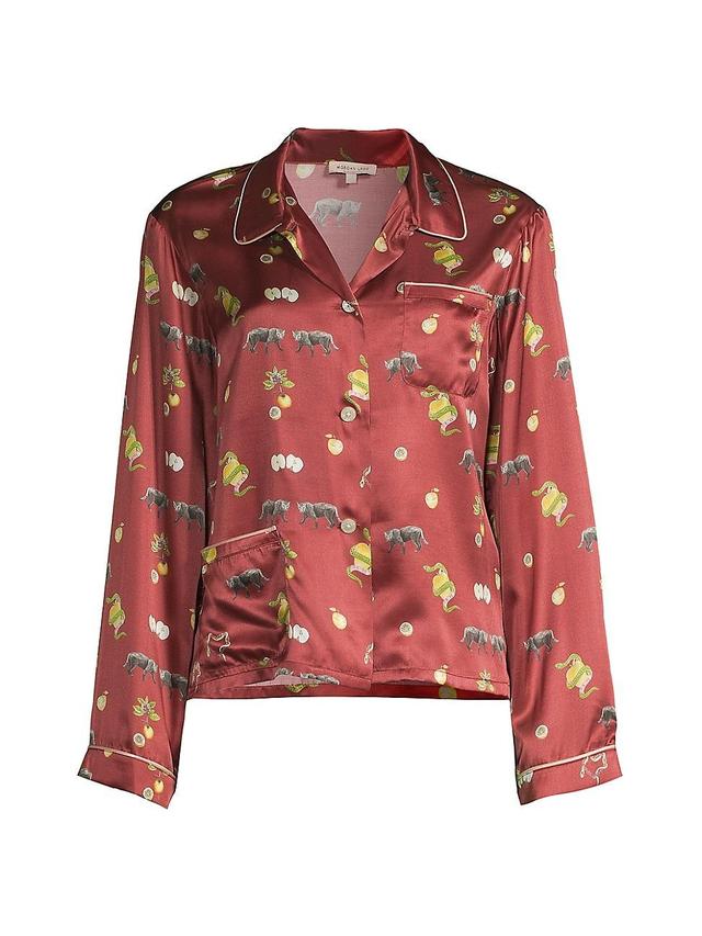 Womens Ruthie Printed Pajama Shirt Product Image