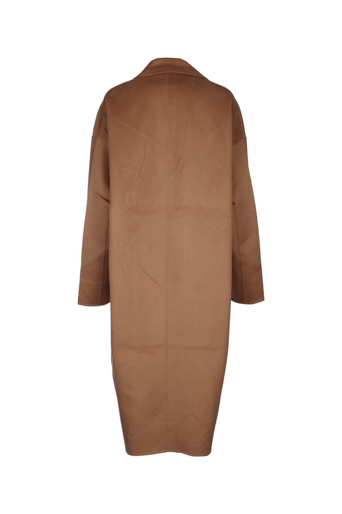 TOTÊME Double Breasted Cocoon Coat In Brown Product Image