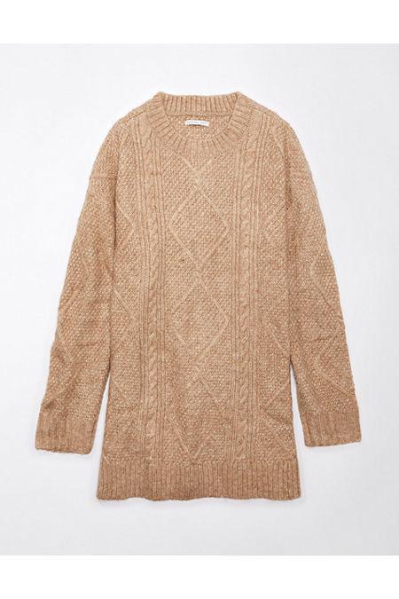 AE Oversized Cable Knit Sweater Dress Womens Product Image