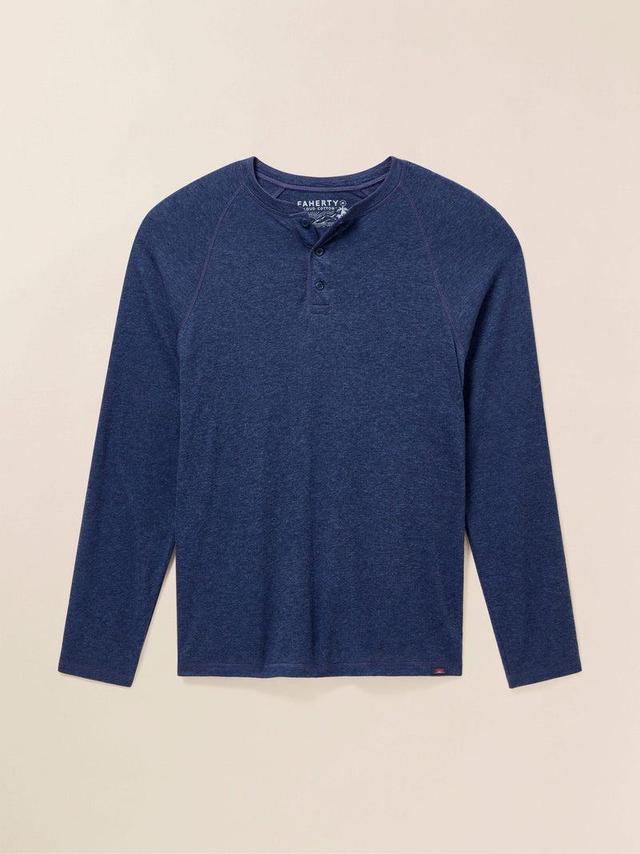 Long-Sleeve Cloud Henley - Baltic Navy Heather Product Image