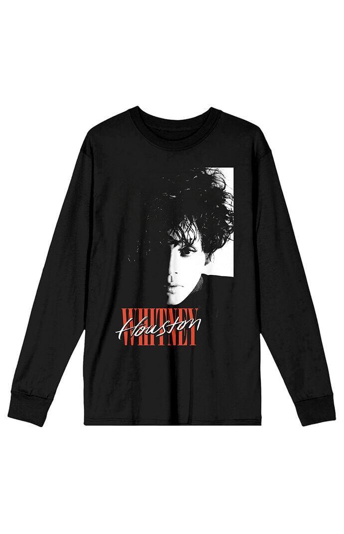 Men's Whitney Houston Portrait Long Sleeve T-Shirt Product Image